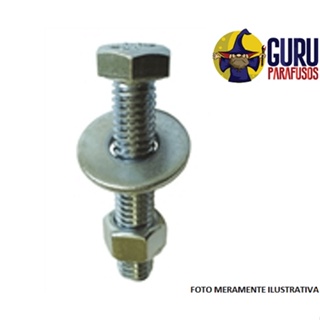 100 Parafuso Sextavado 3/16 - 300 Peças - Com Porca e Arruela em Oferta na Shopee