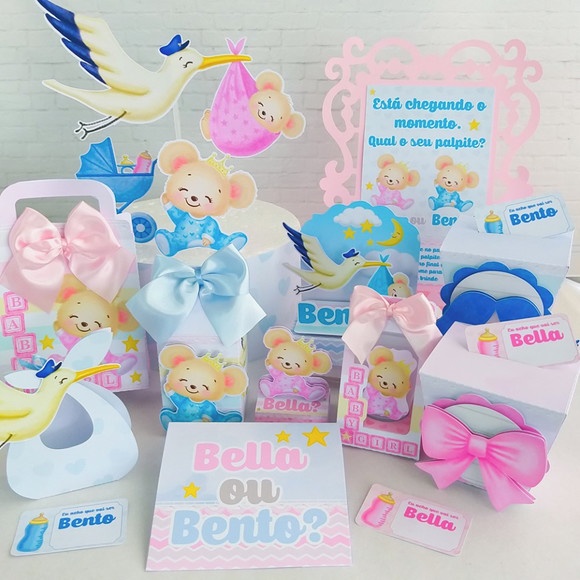 kit festa infantil lembrancinha para aniversário Caixinhas Personalizadas Chá Revelação Edição de luxo