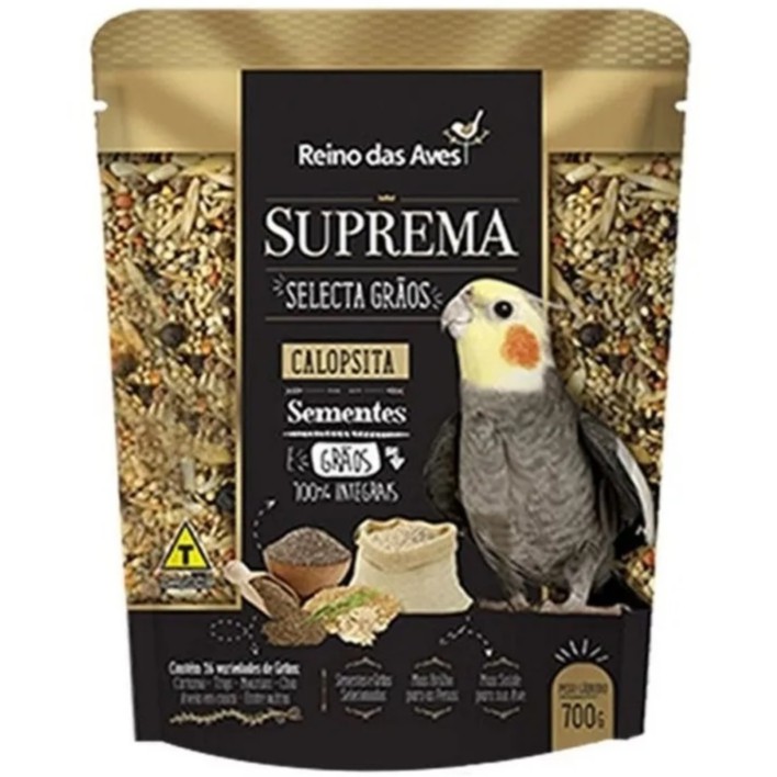 Suprema Selecta Grãos Calopsita 700g - Reino Das Aves em Oferta na Shopee