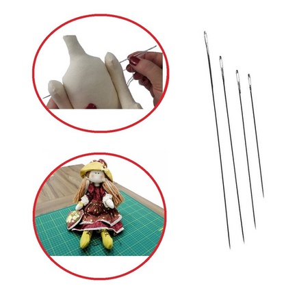 Agulhas De Mão Longas Para Boneca De Pano Artesanato 4 Pcs Promoção