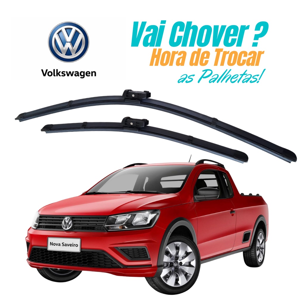 Par Palhetas Limpador Parabrisa Dianteiro Saveiro G6 2013 2014 2015 2016 2017 2018 2019 Volkswagen