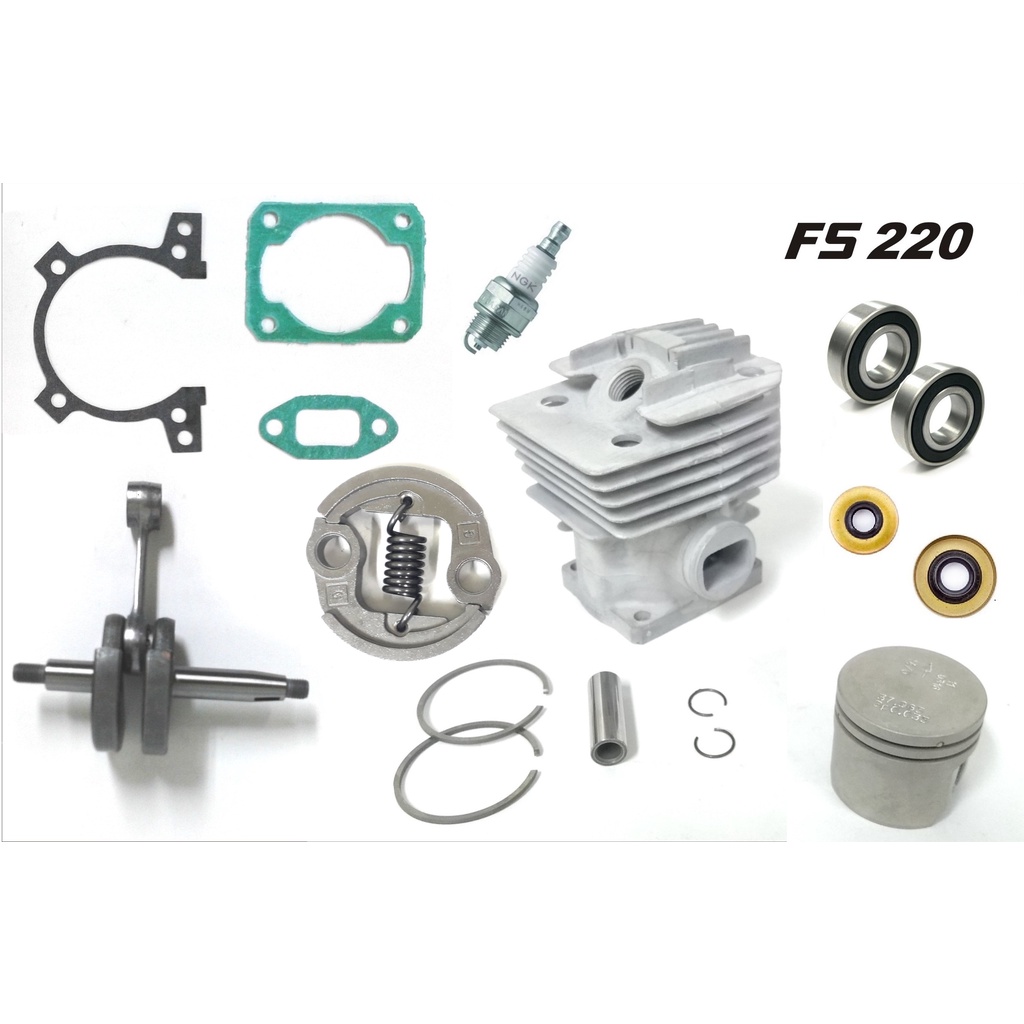 Kit Cilindro Motor Roçadeira Stihl Fs220 Virabrequim Juntas