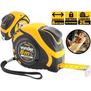 Trena Emborrachada De Aço Autotrava 8mts X 25 Mm Plus Vonder em Oferta na Shopee