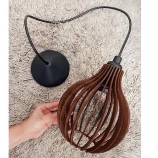Pendente Luminária de Teto Área De Churrasco Decoração Rústica Marrom - cqm
