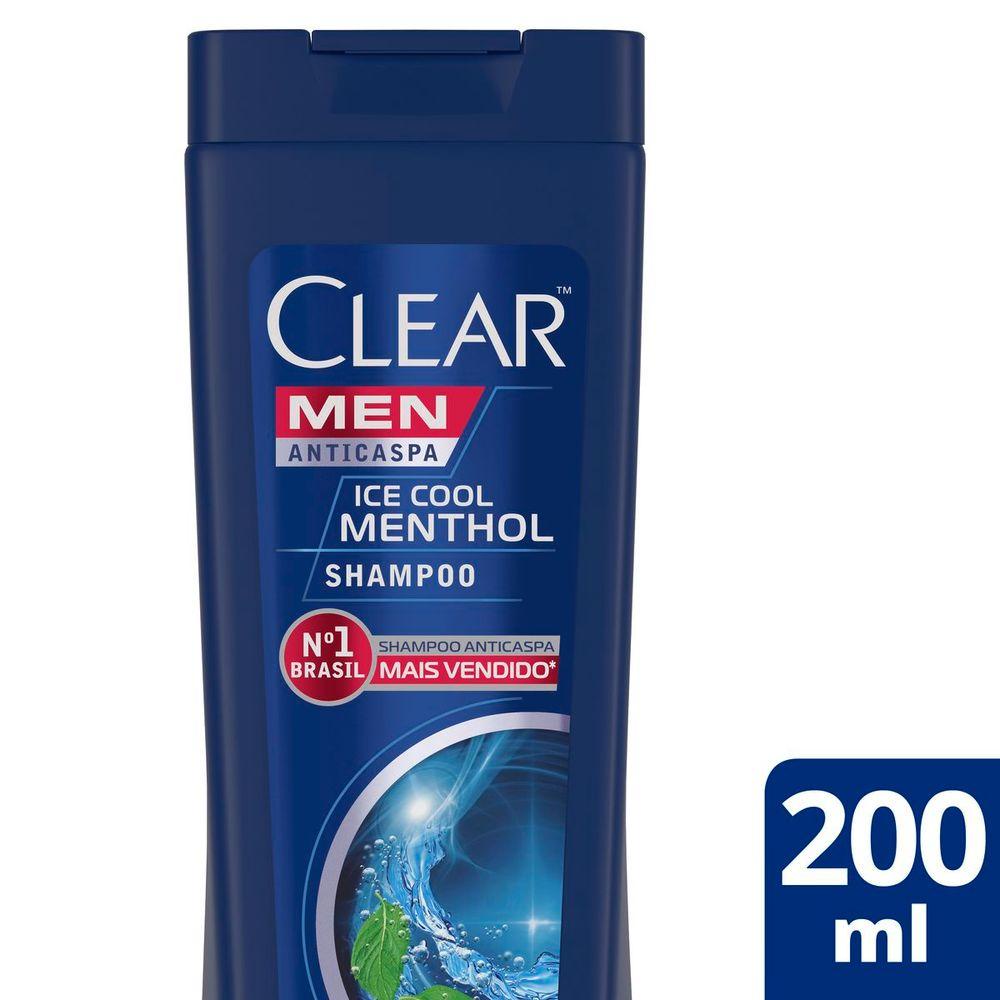 Shampoo Clear Men Anticaspa Ice Cool Menthol 200 ml em Oferta na Shopee