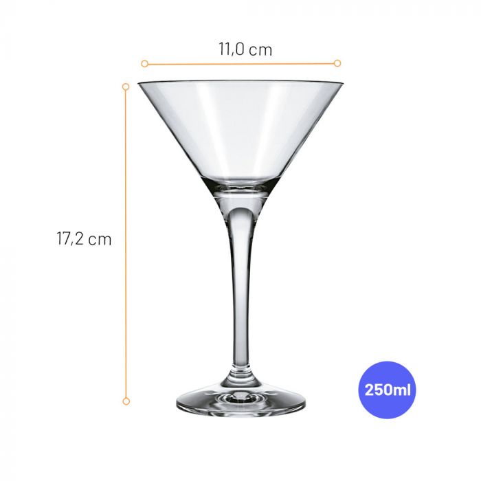 Taça Vidro  Martini 250 ml Coquetel- Dry Martini em Vidro Premium by Nadir 1 unidade
