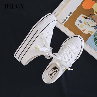 IELGY Pequeno Margarida Grossa De Sola Aumento Interno De 5CM Sapatos De Lona Sem Salto Femininos