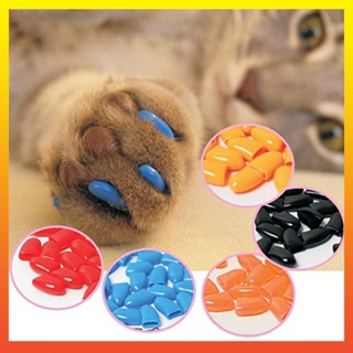 20Pcs Garra De Pata De Gato De Estimação Capas Protetoras De Unhas De Silicone Macia Anti-Riscos em Oferta na Shopee