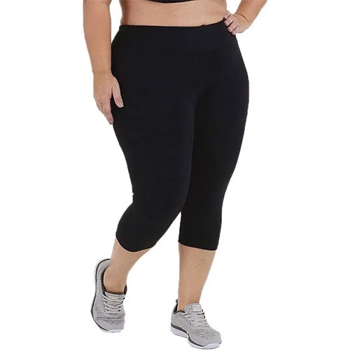 Calça Corsário Fitness Plus Size G1 G2 G3 G4 Em Suplex Poliester WOLFOX — imagem 2 de 2