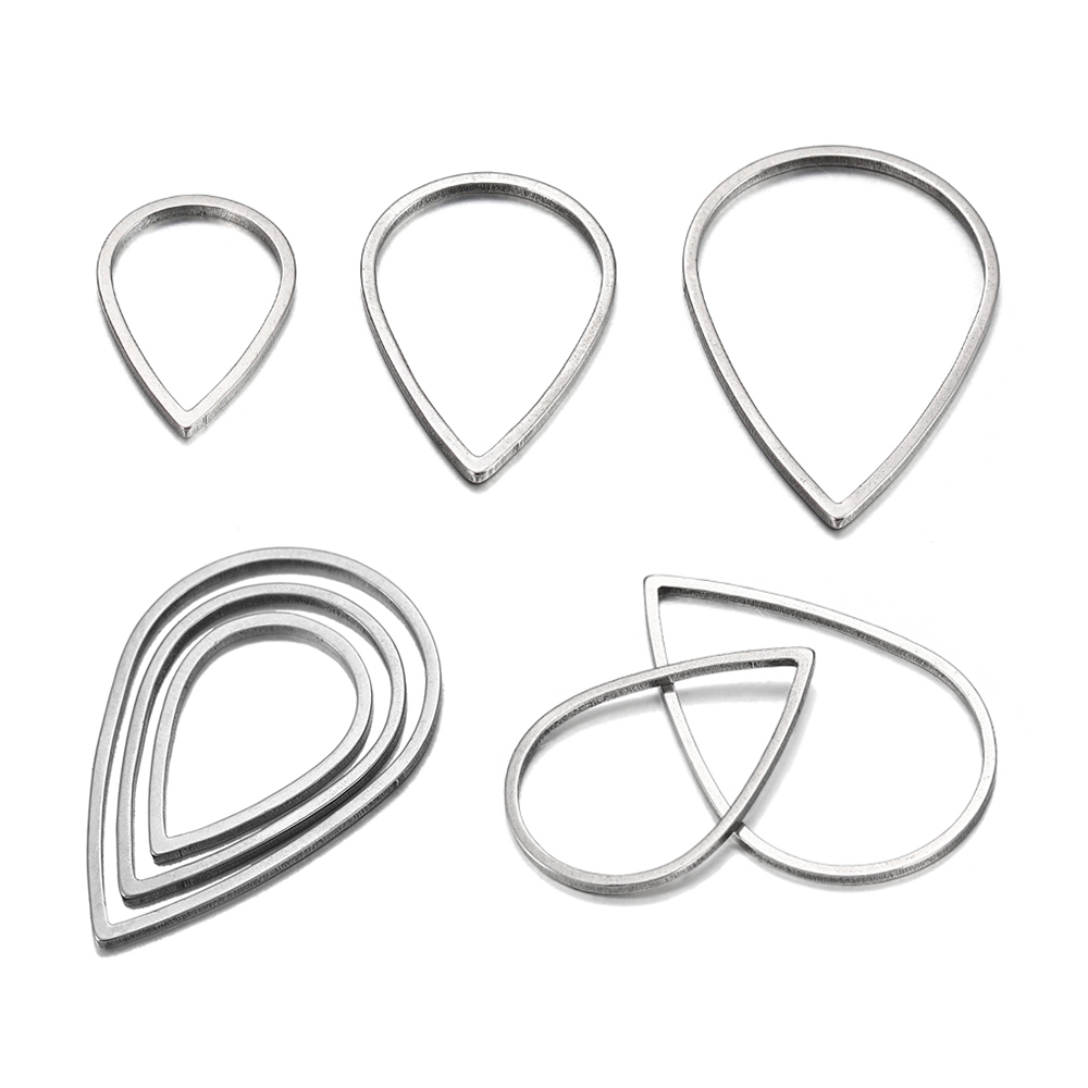St.kka 20 Peças/Lote 16 21 26mm Gota De Água De Aço Inoxidável De Vedação Quadro De Lágrima Talão Anel , Usado Para DIY Brincos Fazer Jóias Produtos Descovery em Oferta na Shopee