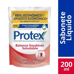 Refil Sabonete Líquido Antibacteriano para as Mãos Protex Balance 200ml