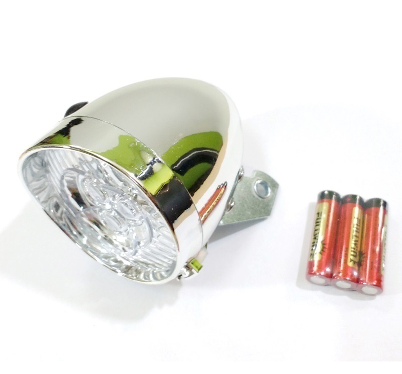 Farol Tipo Dínamo Led Cromado Bicicleta Modelo Antigo Retrô em Oferta na Shopee