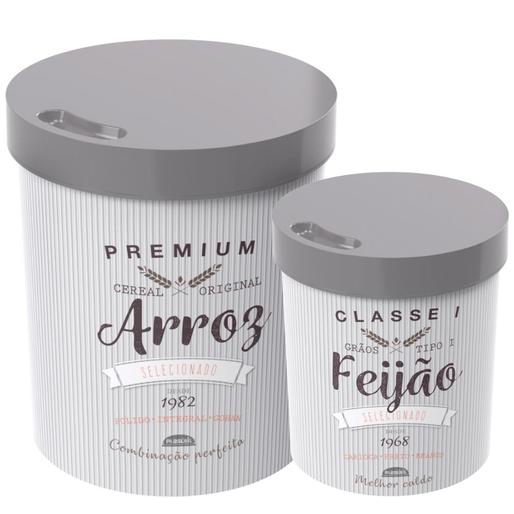 Conjunto porta mantimentos arroz e feijão Plasutil