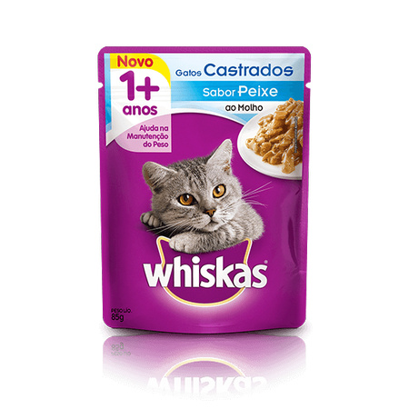 Whiskas Sachê Castrado Peixe para Gatos Adultos- 85g