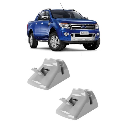 Par Grampo Suporte Presilha Fixador Quebra Sol Ranger 2013 a 2020 Cinza Claro