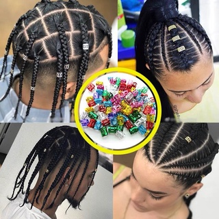 kit 100 Anel Para Trança Regulável Box Braids E Dreads Coroa tubo cano cabelo Dourado, Prata e Colorido