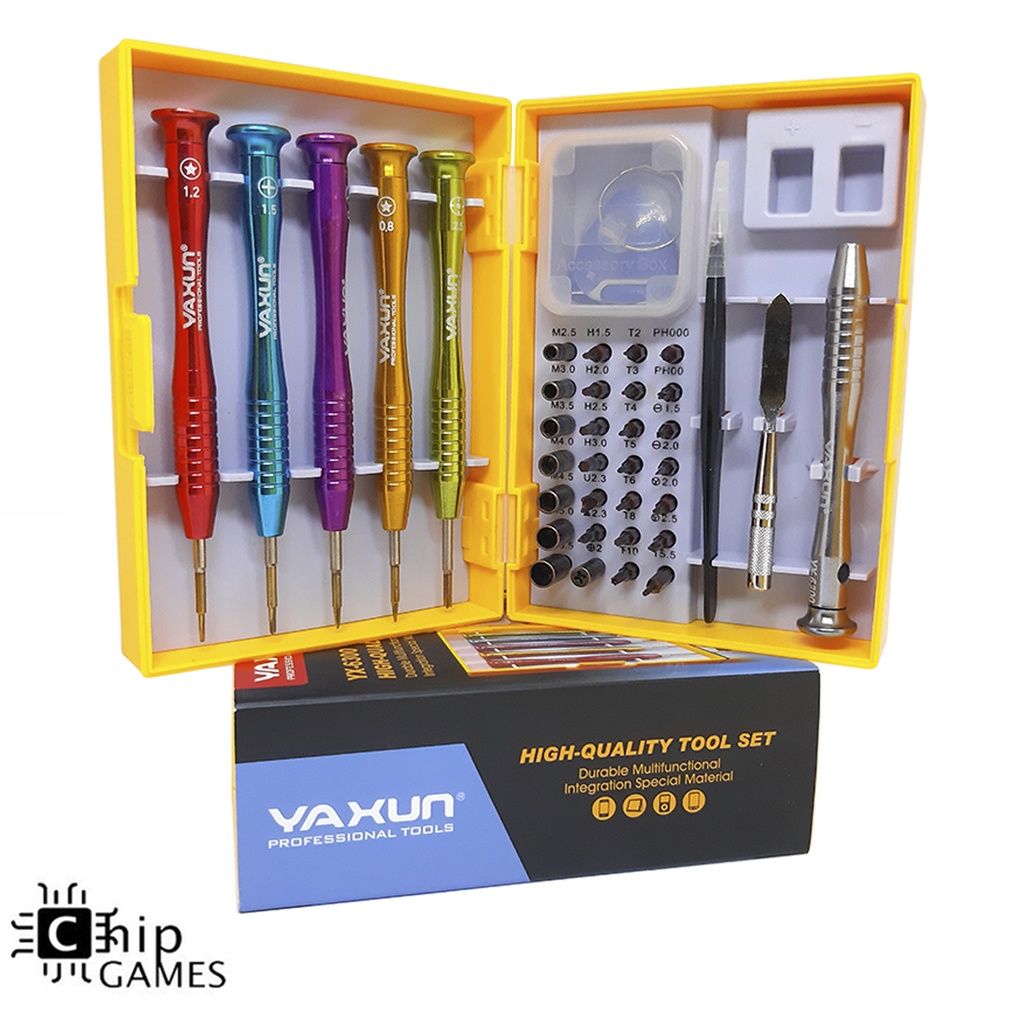 Kit Ferramentas Chaves Precisão Profissional 40 Peças Reparo Celular Tablet PC Eletrônio Yaxun 6300