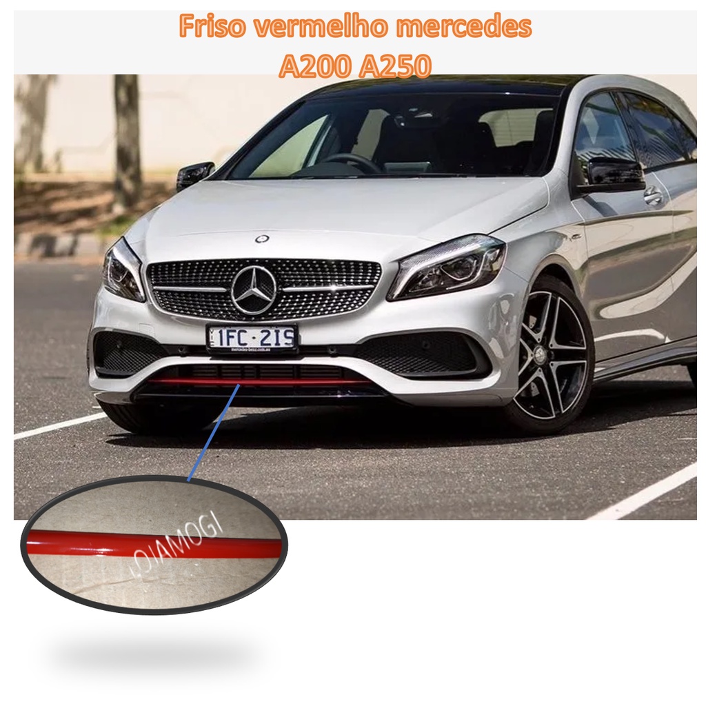 Friso Aplique Vermelho Sport Mercedes A200 A250 Parachoque