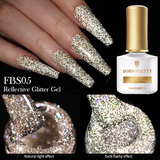 BORNPRETTY | Esmalte em Gel Reflexivo Brilho Prata Holográfico Polonês UV LED Semi Permanente Soak Off – 7 ml