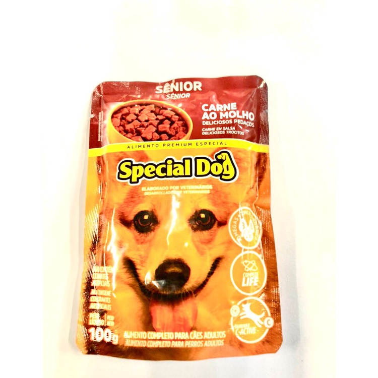 Ração Úmida Special Dog Sachê para Cães 100g Sênior Carne ao Molho