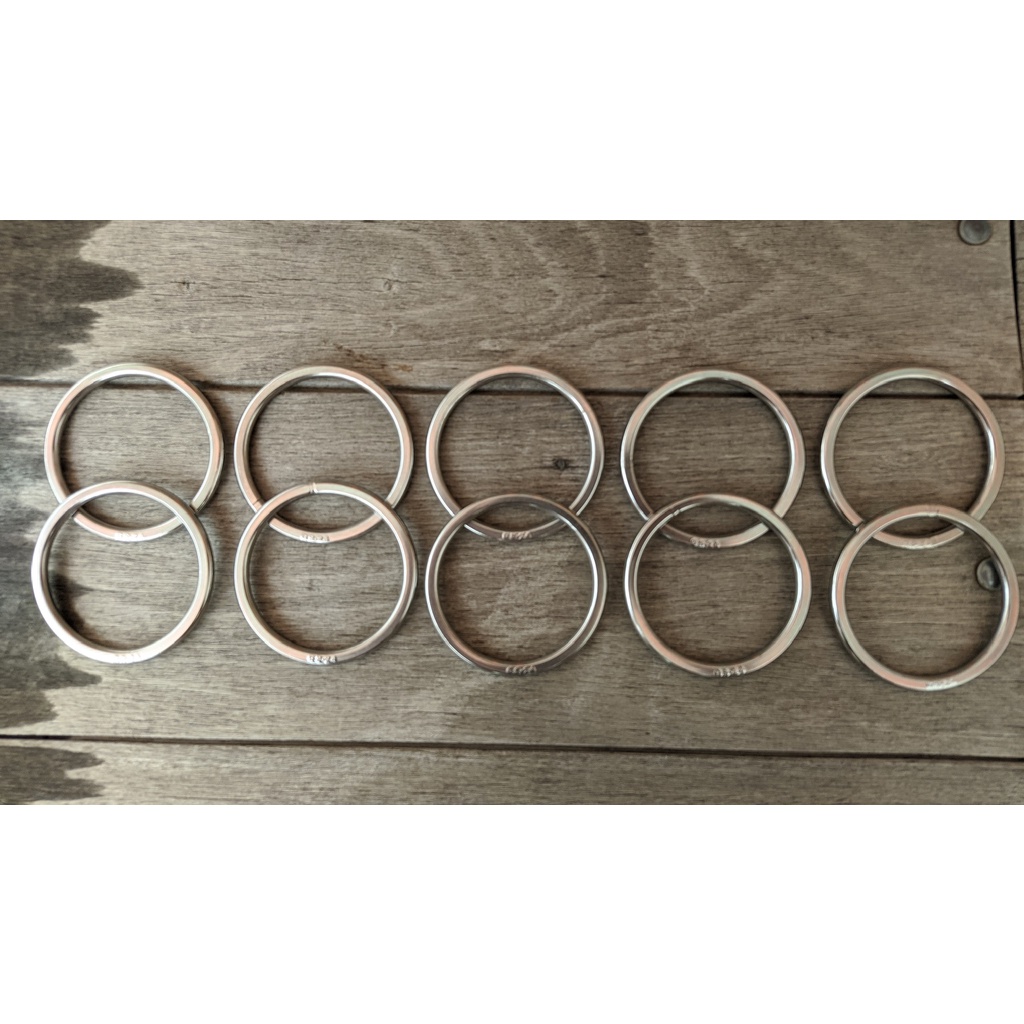 Kit 10 Argolas Chata Em Inox Nº 24 Para Traias De Cavalo Cabeçada Rédeas e etc