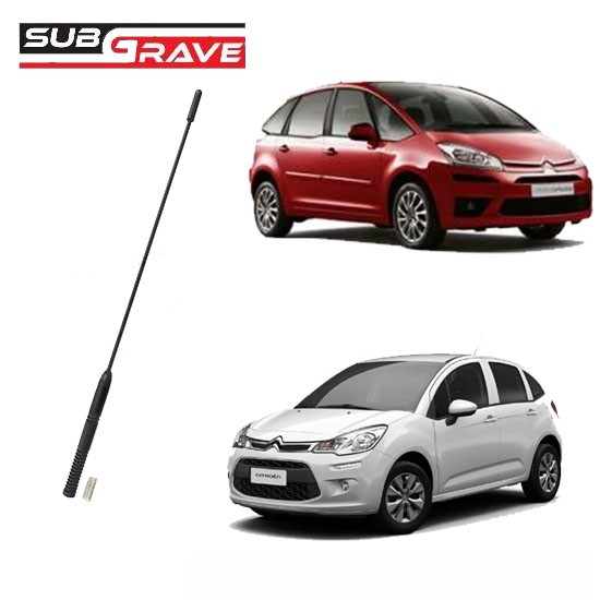 Haste para Antena de Teto Lisa Removível CITROËN - C3 (2005 até 2012)/C4 (opcional) - Rosca Interna 6mm - Acompanha adaptador M6
