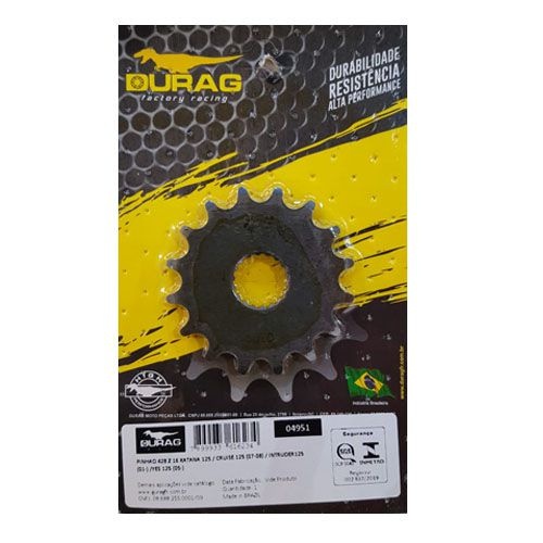 Pinhão 15 Dentes Katana 125 / Intruder 125 / Yes 125 P428 - Durag em Oferta na Shopee