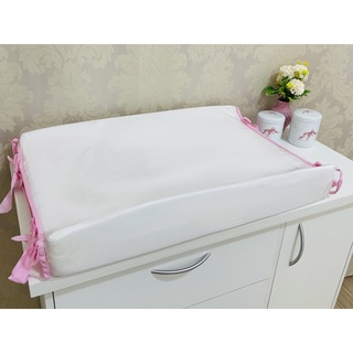 Trocador de Fraldas Americano Branco/ Palha Anatômico Bebe Enxovais