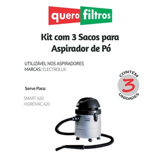 SACO PARA ASPIRADOR DE PÓ ELECTROLUX SMART A20 - Hidrovac A20 - Electrolux A20
