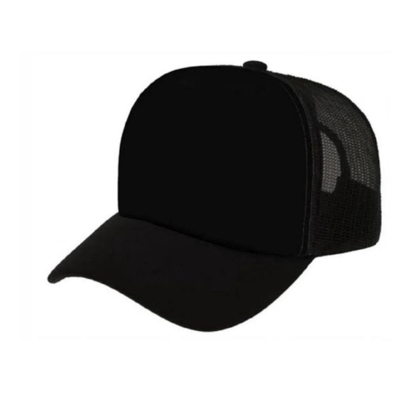 Boné Preto Liso Trucker Snapback Masculino Feminino