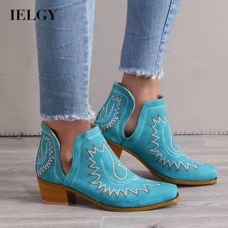 IELGY Botas Femininas vintage plus size chunky Salto martin