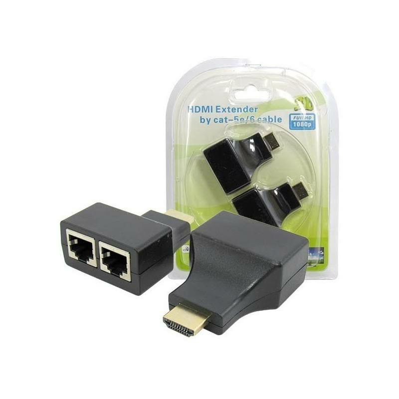 Extensor HDMI RJ45 até 30m 2 Vias Full HD CAT5e e CAT6