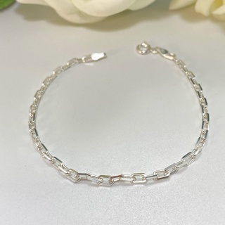 Pulseira Bloquinho 3mm 18cm Prata Legitima 925