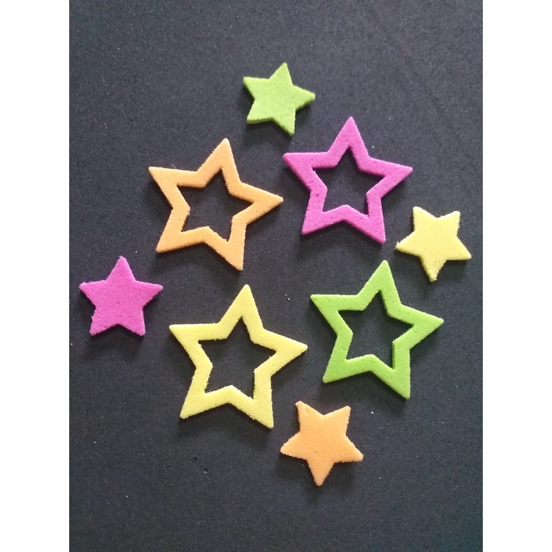 Aplique Neon Vazado Eva (emborrachado) 3 Cm e 1,5 Cm  Ideal para Bolo Fake 150 e 300 Unidades
