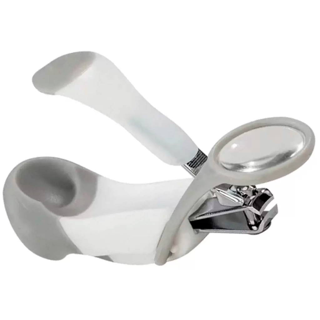 Cortador De Unhas Para Bebê Com Lupa Seguro Cinza 12744 Buba - Mom & Baby
