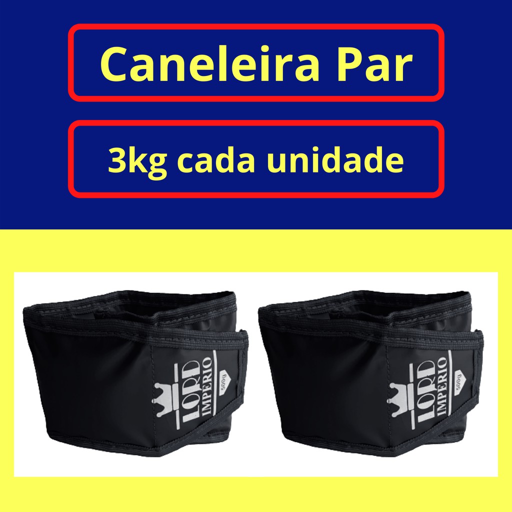 Tornozeleira Caneleira Peso 3kg Par Preto