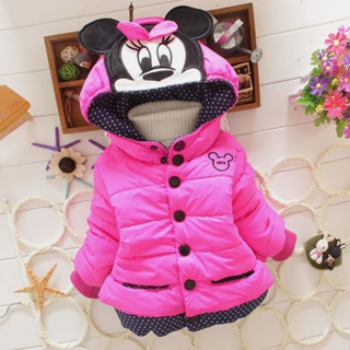 Outono Inverno Minnie Meninas Jaquetas De Algodão Bonito Manter Quente Crianças Jaqueta Com Capuz Casaco Casuais Roupa em Oferta na Shopee
