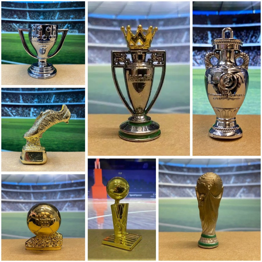 Coleção Em Miniatura Minifigura Troféu Display Cup Liga Inglesa EPL La Espanhola Campeão UCL Copa Do Mundo Basquete NBA