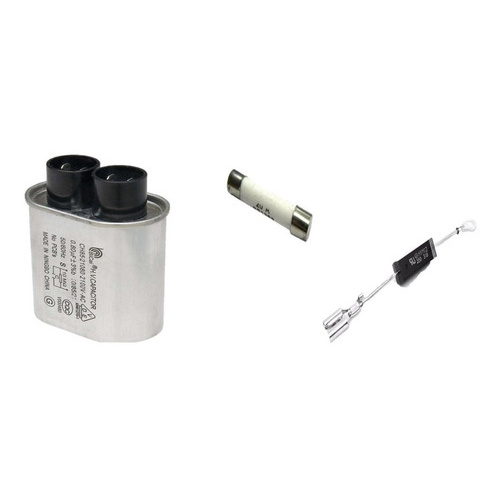 Kit Reparo Completo Capacitor Alta 0,90uf + Diodo + Fusivel + 1 Fusivel De Vidro 5kv 0,8a