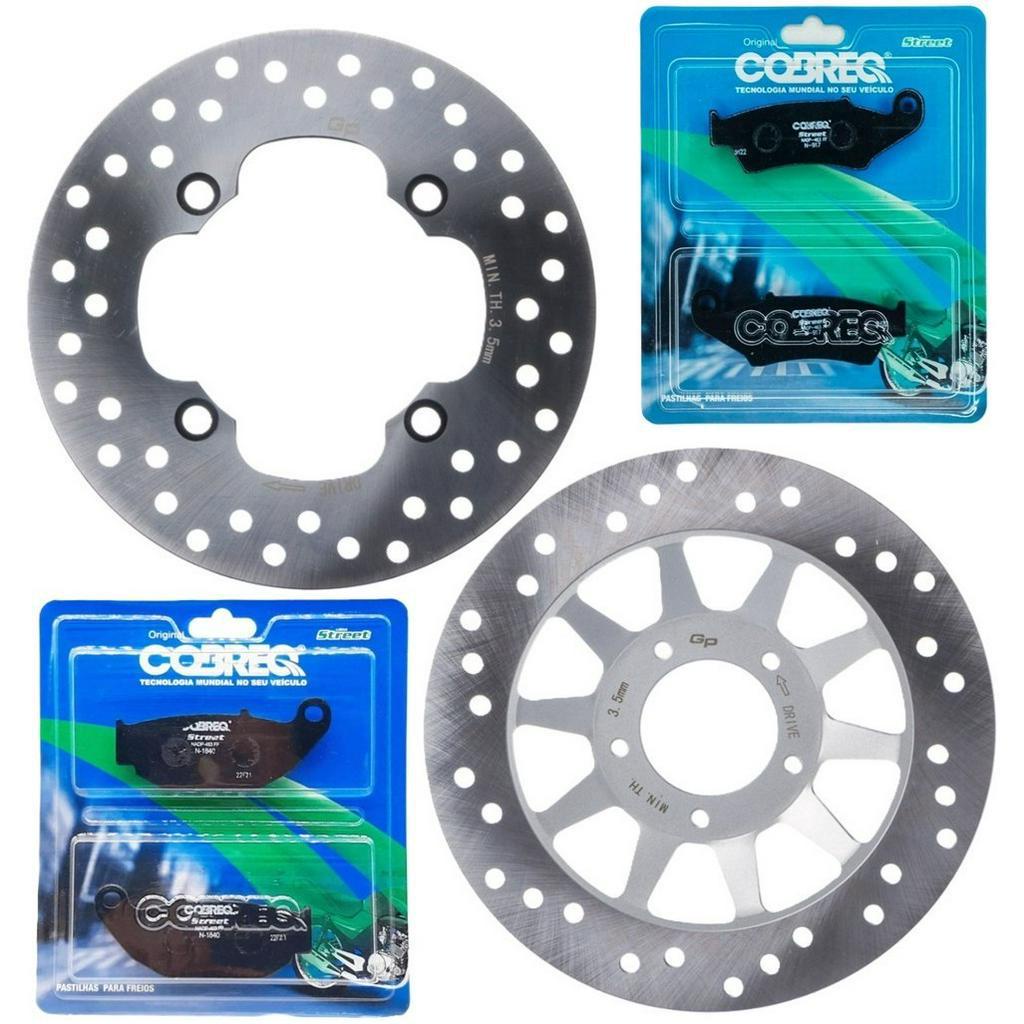 Discos de Freio Nxr 160 Bros 2015-2017 / Xre 190 2016-2024 + Pastilhas Cobreq em Oferta na Shopee