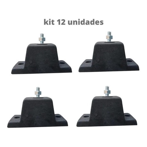 Coxim Calço De Borracha Condensadora Podium Com 12 Unidades para Ar Condicionado Split