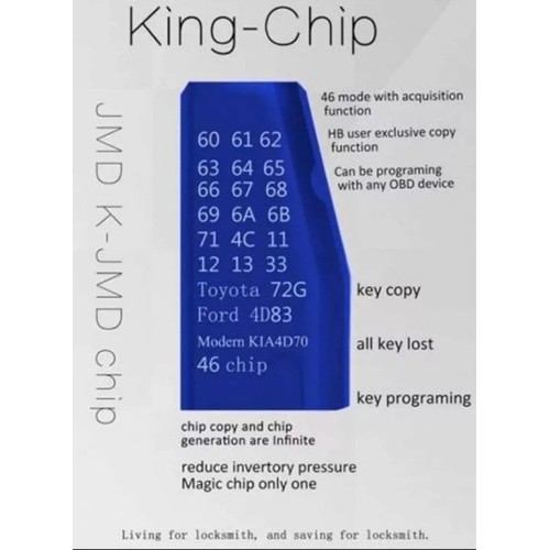 2 Chip Transponder Pra Chave Handy Baby Azul Jmd