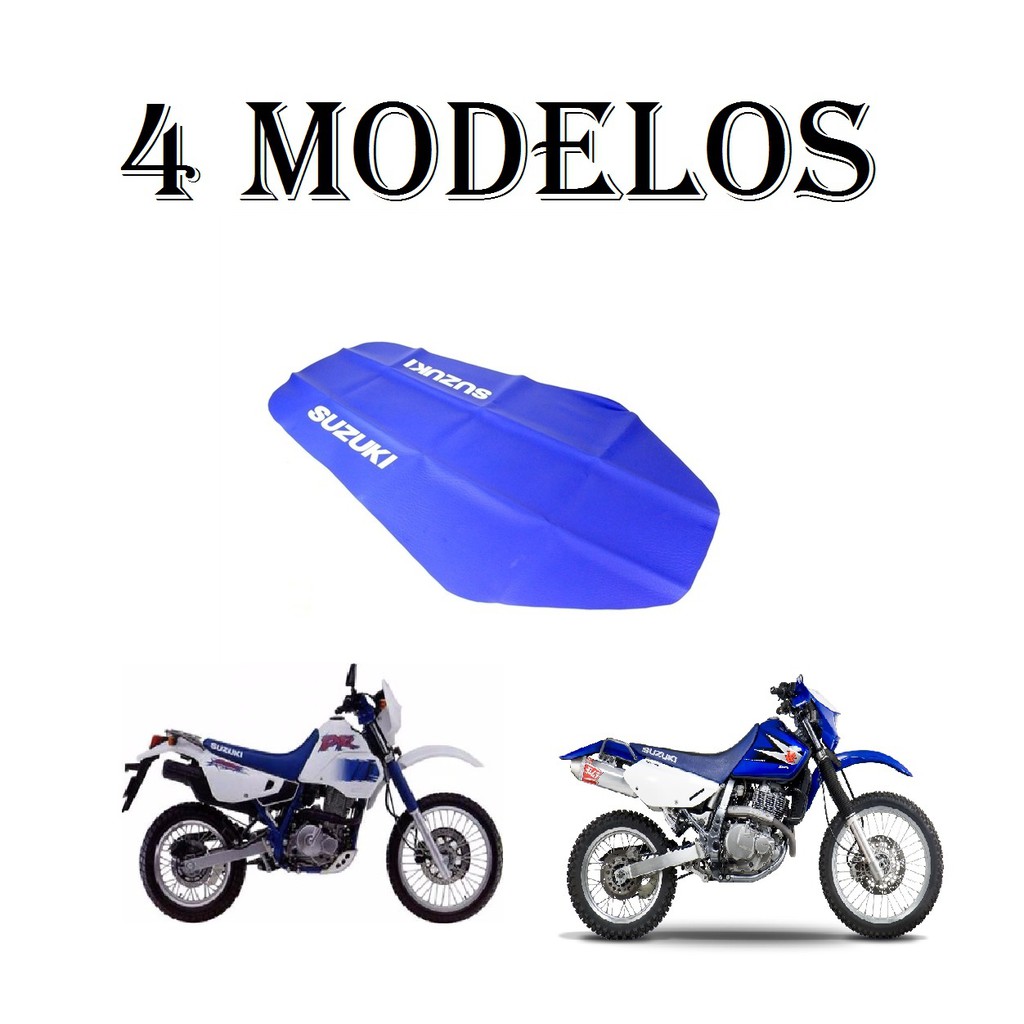Capa Do Banco Modelo Original Suzuki Dr 650 Azul Com Escrita / Antiderrapante / Fibra De Carbono