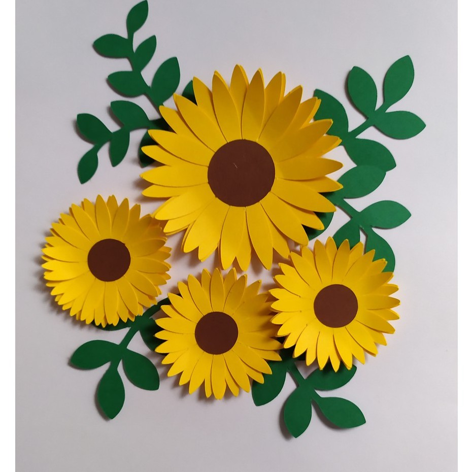 Flores Girassol de papel para topo de bolo (3 unidades) | Shopee Brasil