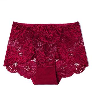 Calcinha Cintura Alta Rendada Feminina/Lingerie Sexy sem Costura/Calcinha Transparente Respirável Confortável/Plus Size