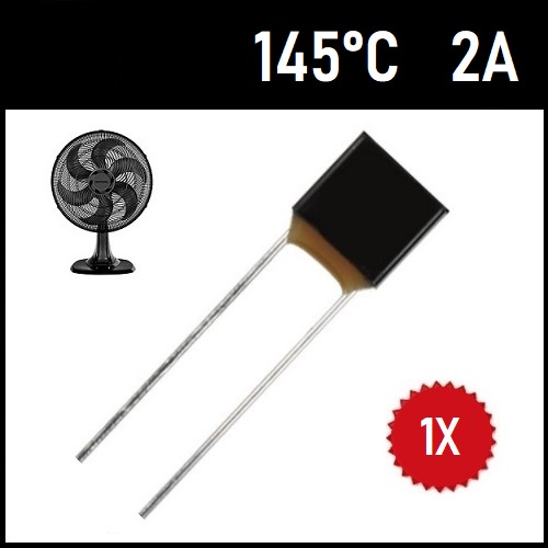 1 Fusível Térmico 2A 145 Graus 145C 145°C 250V