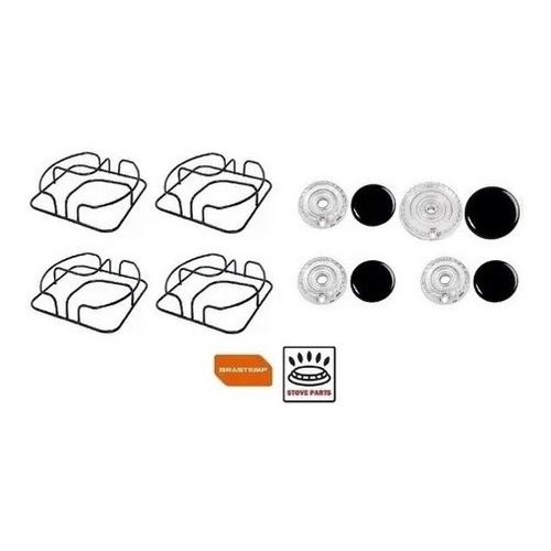 4 Grelhas + Queimador + Tampa Brastemp  Clean Original 3pq 1gd