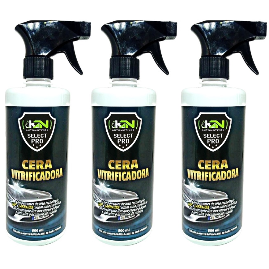 Cera Com Vitrificadora Automotiva KN 500ml - 03 Unid.