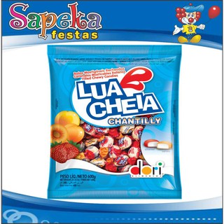 Bala Lua Cheia Recheada - Frutas ou Chantilly 600g | Shopee Brasil