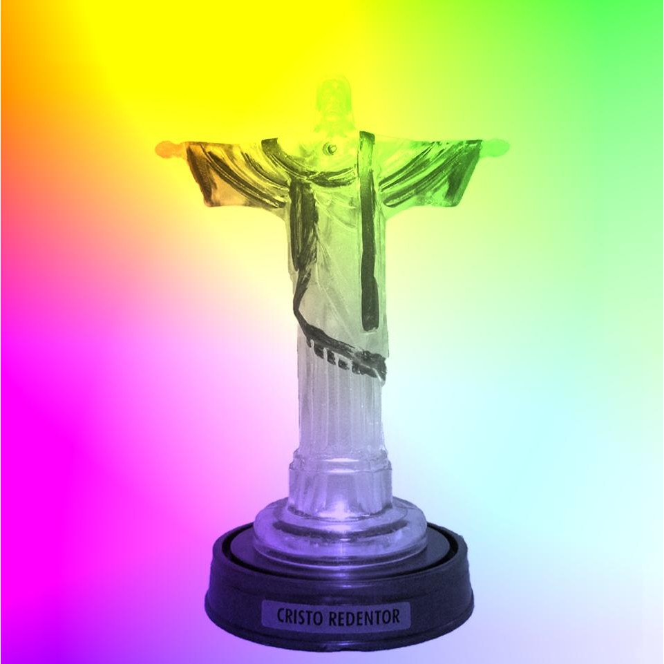 Imagem Cristo Redentor Jesus Cristo Rio De Janeiro Lembrança do RJ Jesus Cristo Presente Igreja LUZES DE LED RGB